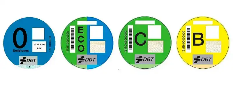 Matricular su coche en España Pegatina ecológica